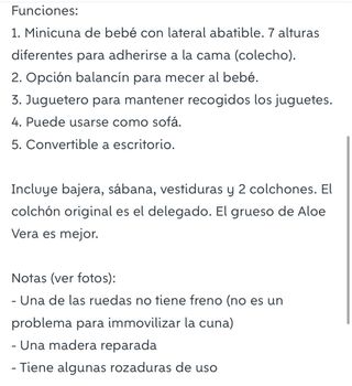Minicuna Colecho Allegra - Bebé