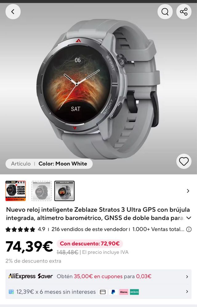 Zeblaze Stratos 3 Ultra GPS - Blanco