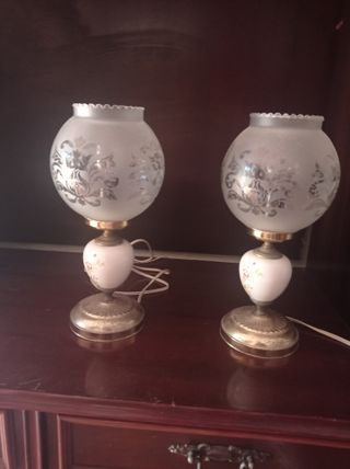 2 lámparas sobremesa vintage