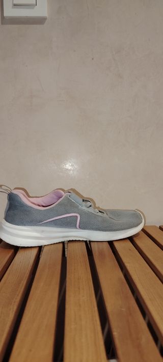 Bambas niña deportivas gris  y rosa 
claro 36
