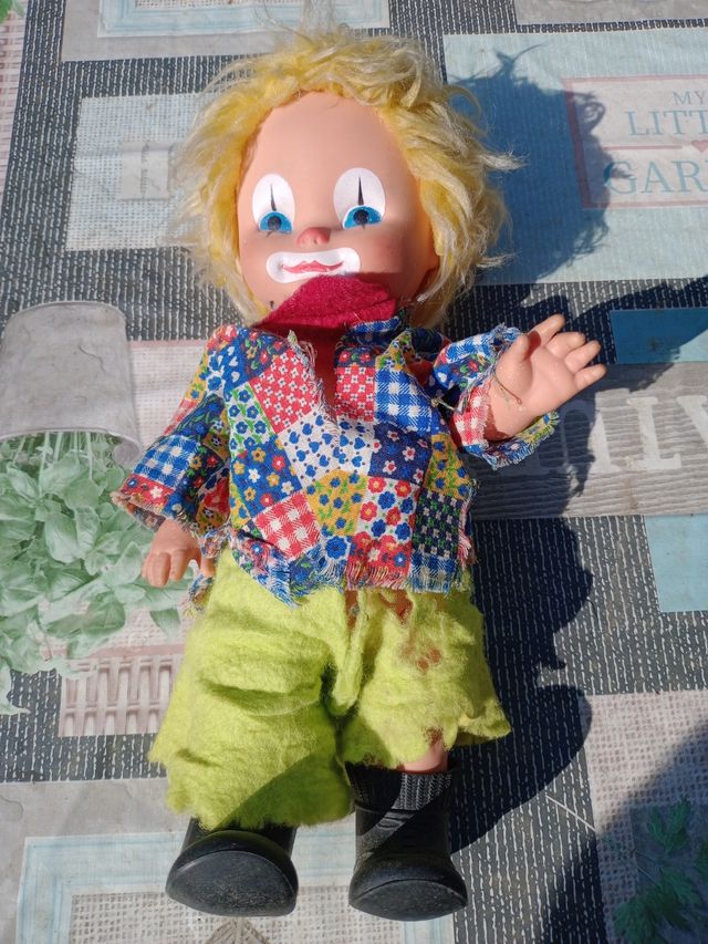 Bambola clown vintage anni '70