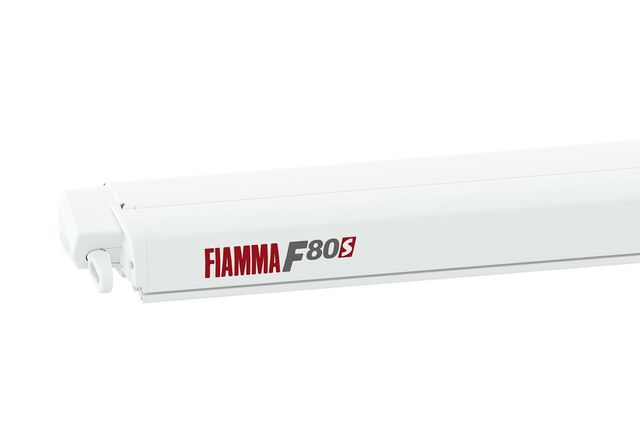 Toldo Fiamma F80s 3.7m - Blanco/Plata/Negro.