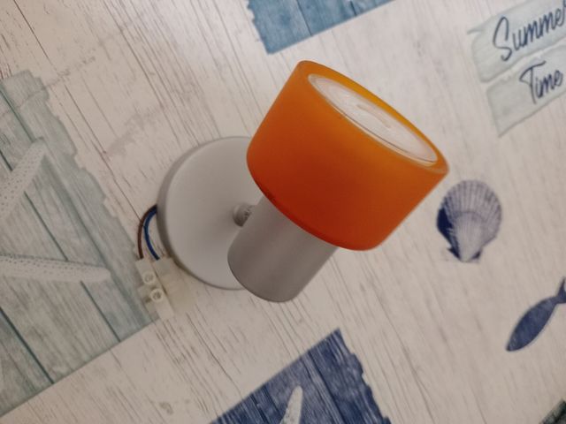 Faretto Parete Arancione & Argento - Nuovo