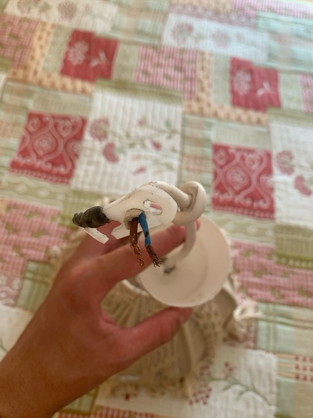 Lámpara techo macramé beige