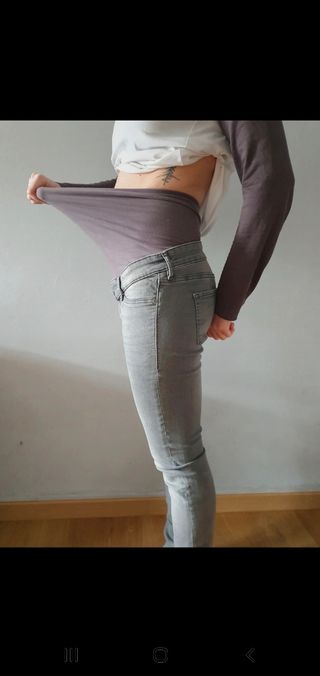 Jeans premamá gris - H&M elásticos
