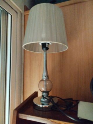 Lámpara mesa - beige plata