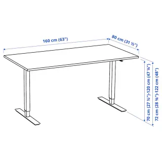 Mesa Elevadora Blanca 160x80cm