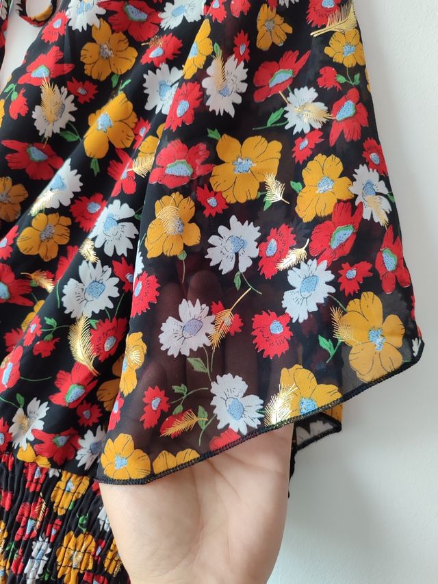 Vestido largo floral multicolor