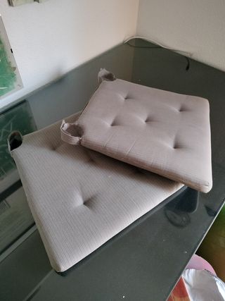 2 Cojines asiento gris para sillas