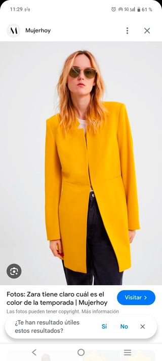 Abrigo Zara amarillo nuevo