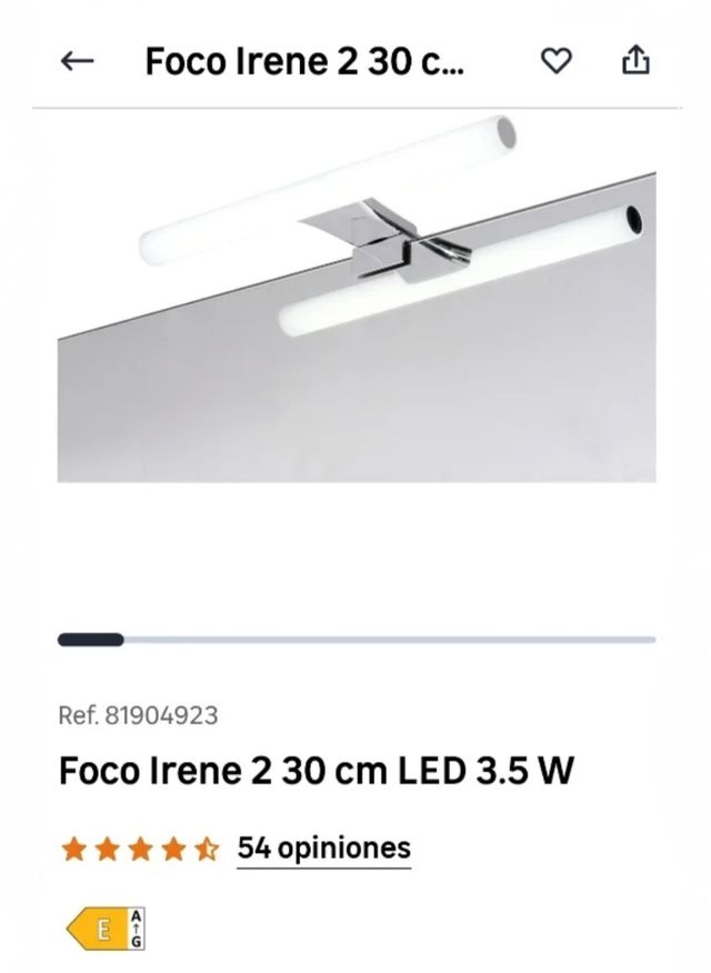 Espejo baño azul con aplique luz