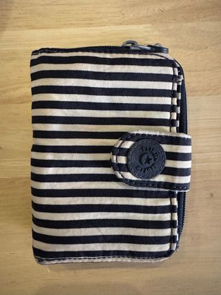 Cartera Kipling rayas beige-negro