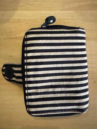Cartera Kipling rayas beige-negro