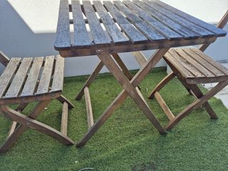 Mesa e cadeiras de jardim IKEA - Madeira