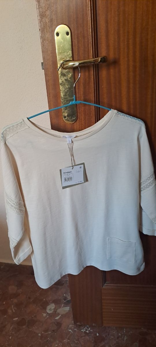 Blusa Bass10 niña beige claro J ceremonia