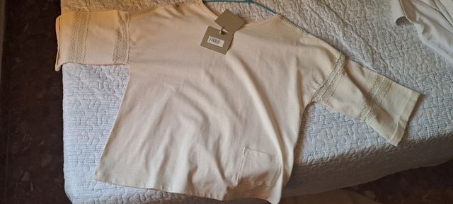 Blusa Bass10 niña beige claro J ceremonia