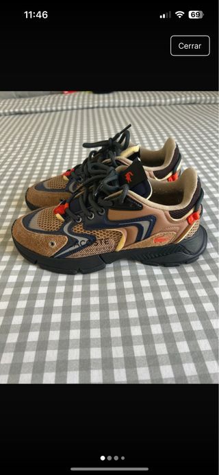 Zapatillas Lacoste Piel - Azul y Marrón