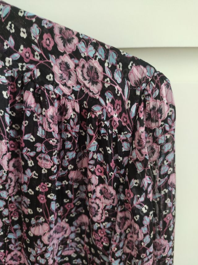 Blusa Zara crop floral XS