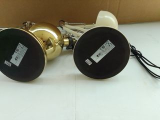 2 Lampade da scrivania vintage oro panna