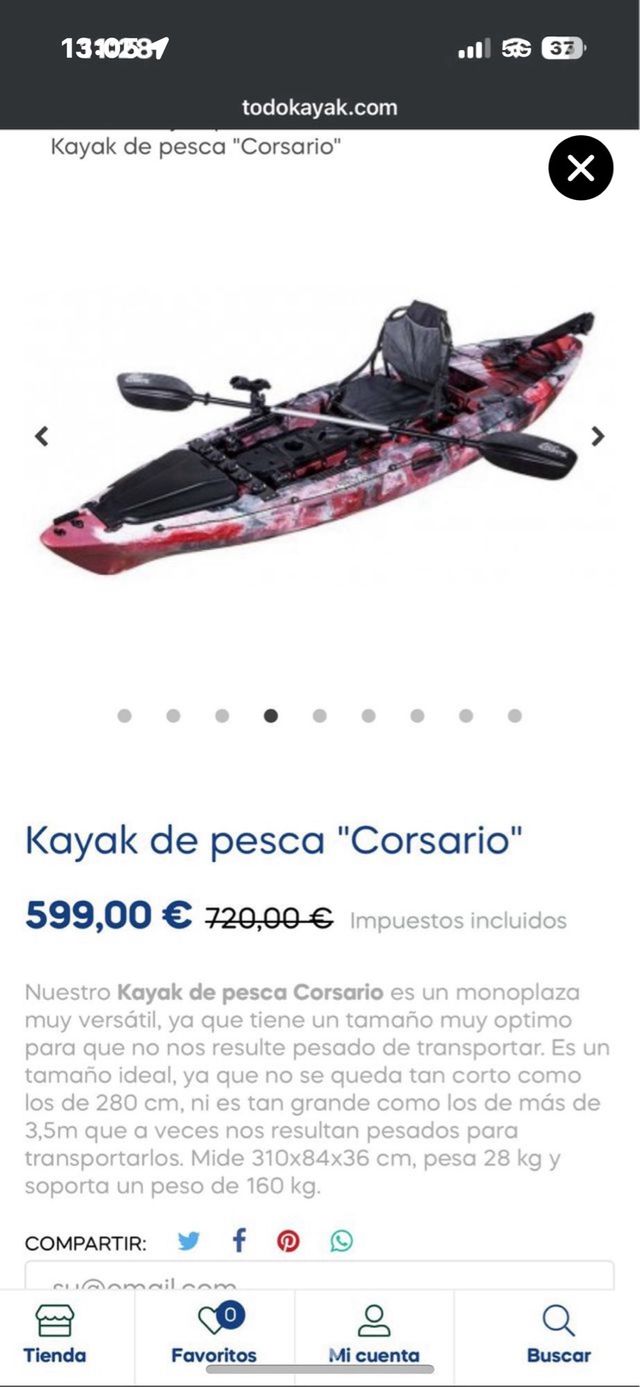 Kayak de pesca "Corsario" - monoplaza