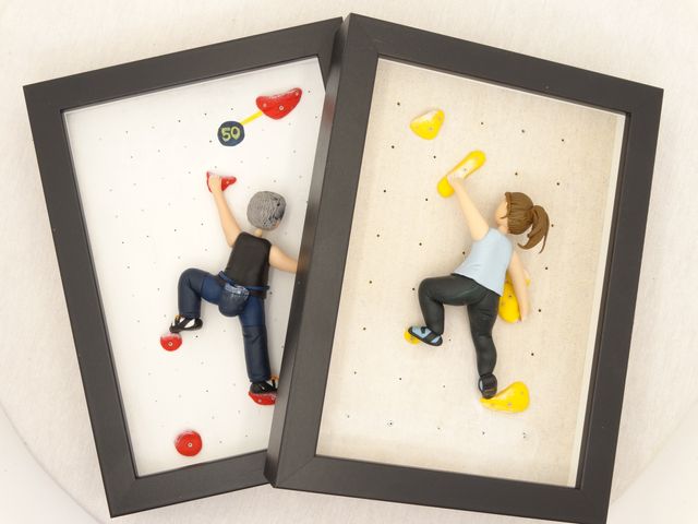 Figura escalador rocódromo enmarcada personalizada