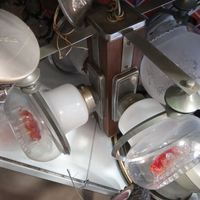 Lampara techo vintage 4 tulipas