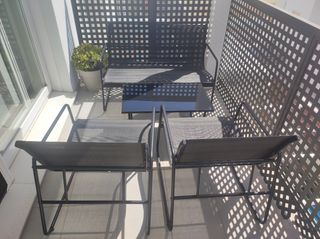 Conjunto terraza exterior negro
