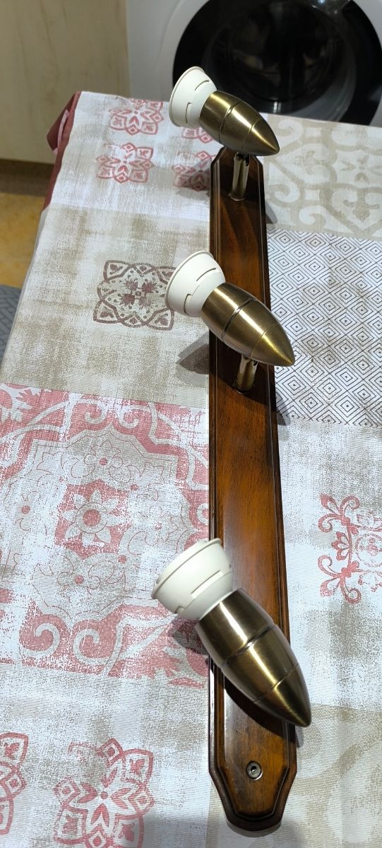 Lampara techo 3 luces - Madera y metal