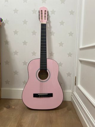 Guitarra acústica rosa niños