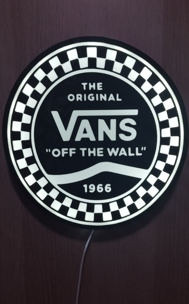 Cartel Luminoso Vans estilo Retro Light box