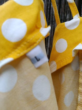 Vestido años 50 lunares amarillo