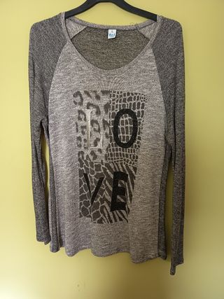 Jersey gris estampado animal print