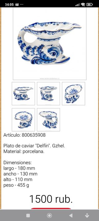 Cerámica rusa para caviar.