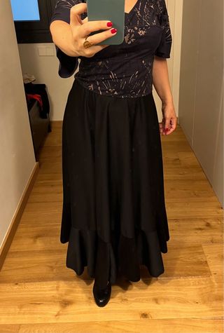 Falda Flamenca Ensayo Negra M/38