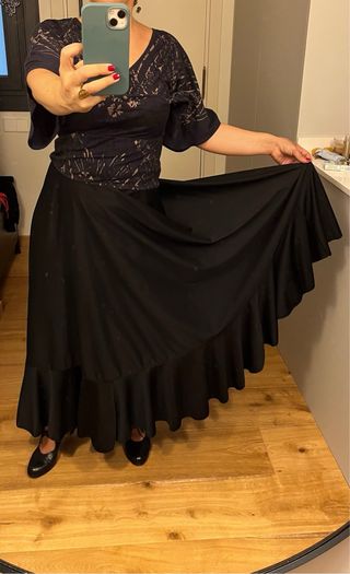 Falda Flamenca Ensayo Negra M/38