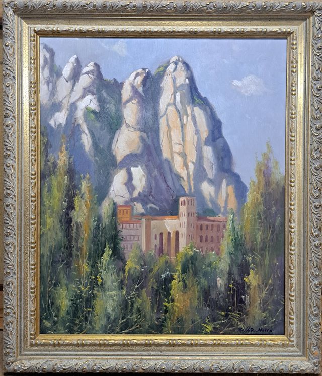 Cuadro antiguo óleo - Montserrat