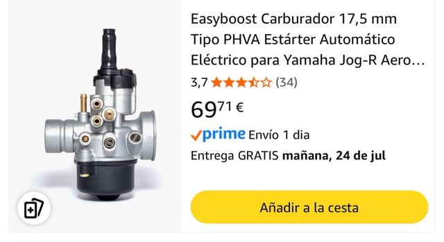 Carburador Easyboost 17,5mm PHVA Yamaha Jog-R