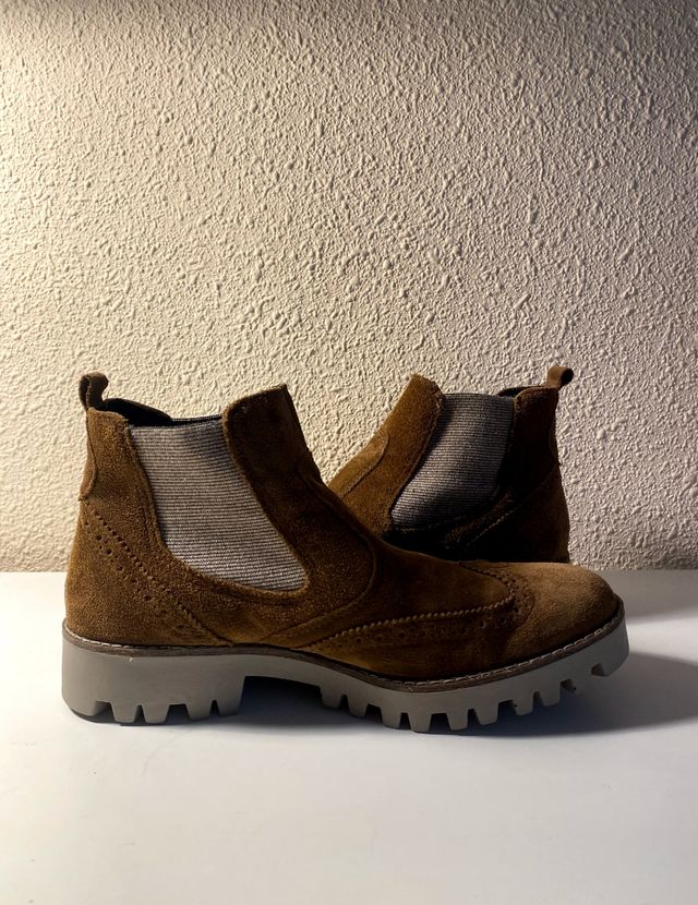 Botines Cowboy Marrón Piel