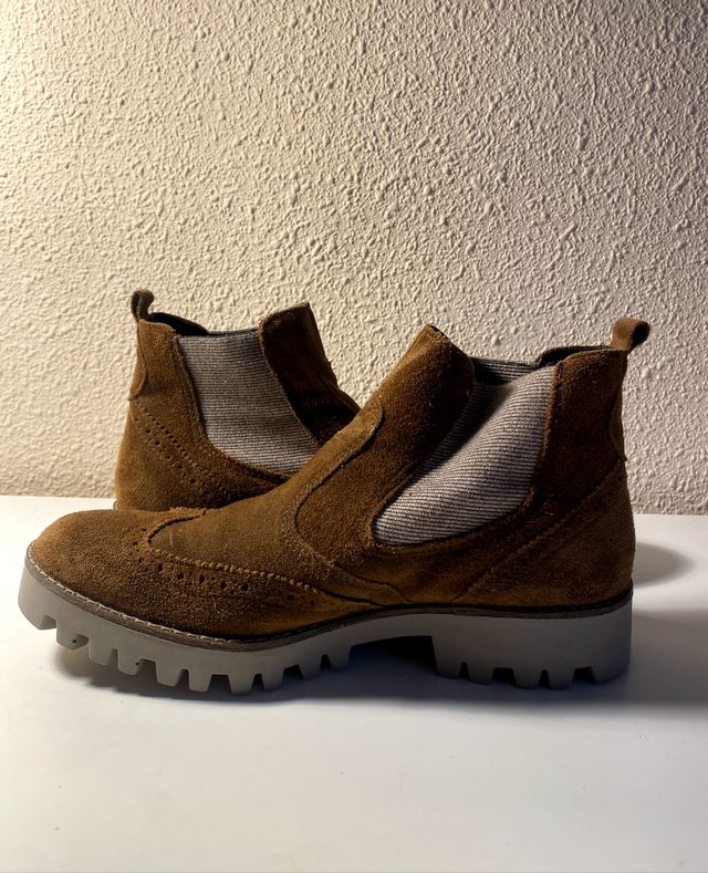 Botines Cowboy Marrón Piel