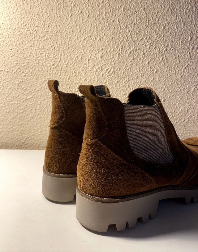 Botines Cowboy Marrón Piel