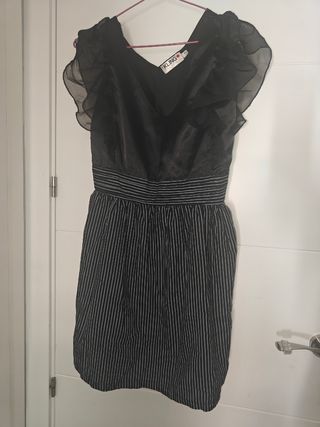Vestido Kling rayas blanco-negro T-S
