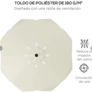 Sombrilla Jardín LED 292x248cm