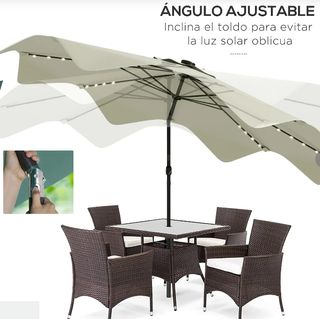 Sombrilla Jardín LED 292x248cm