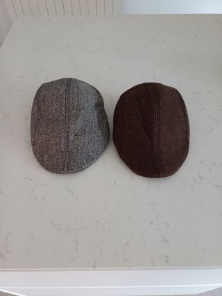 2 Boinas de lana - Gris y marrón
