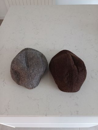 2 Boinas de lana - Gris y marrón