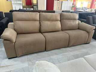Sofá 3 plazas beige - Piel sintética
