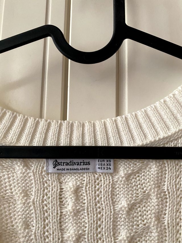 Chaleco Stradivarius blanco de punto