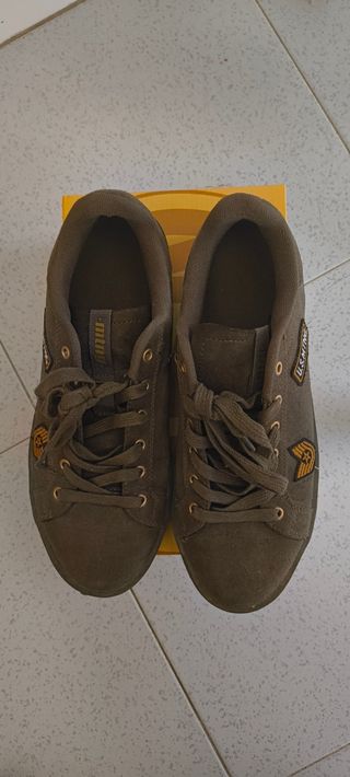 Zapatillas Mustang Cuero Verde Militar