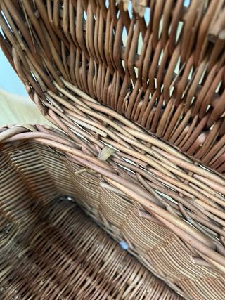 Maleta baúl de mimbre vintage grande