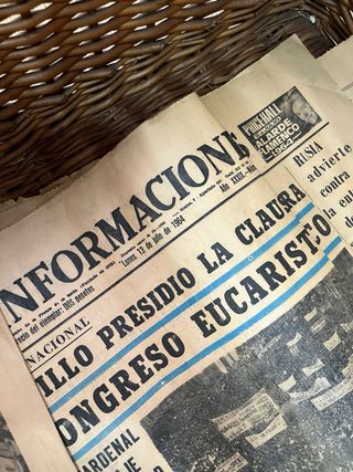 Maleta baúl de mimbre vintage grande